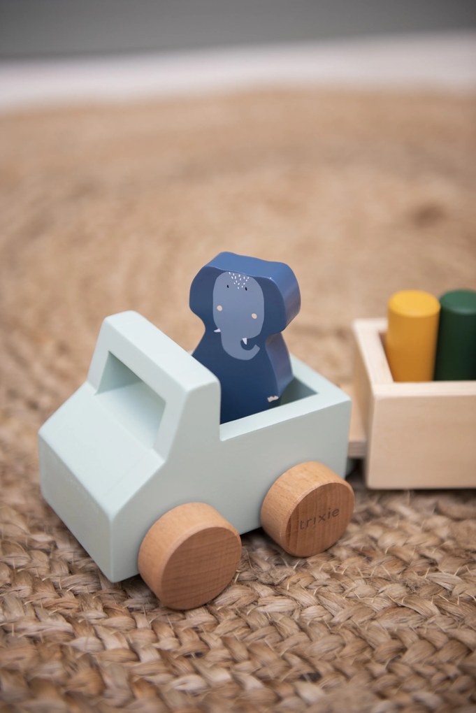 Trixie Auto in legno con rimorchio