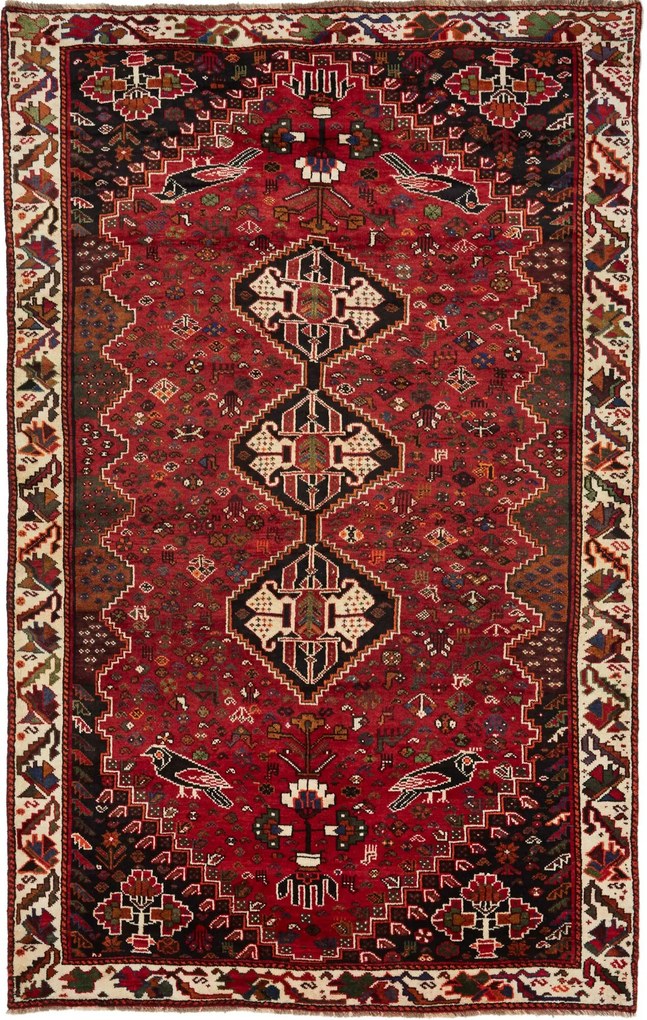 Gashghai Tappeto 270x170 Rosso (Iran) Annodato A Mano