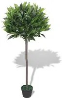 Albero di Alloro Pianta Artificiale con Vaso 125 cm Verde 244452