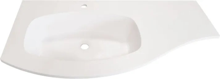 Lavabo a incasso rettangolare Armonia L 105 x H 14 x P 46 cm in resina bianco lucido