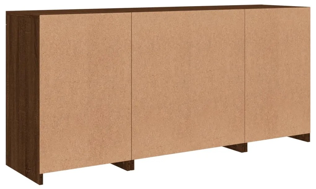 Credenza con Luci LED Rovere Marrone 142,5x37x67 cm