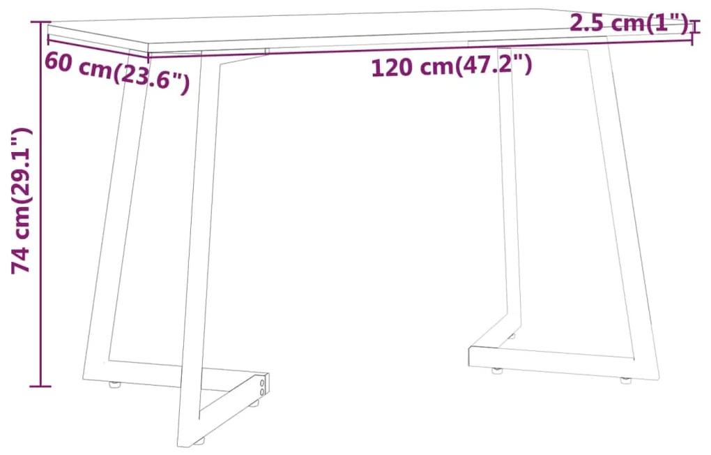 Tavolo da Pranzo Marrone Scuro 120x60x74 cm in MDF e Ferro