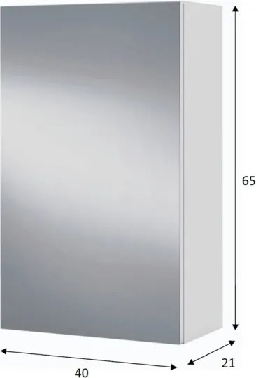 Specchiera Da Bagno 40 Cm 1 Anta Con Ripiani Modulare Bianco Lucido