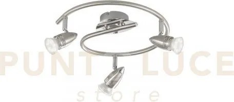 Spot led sunny nickel 3 luci attacco gu10 led 5w 400lm 2700k 13x9x1...