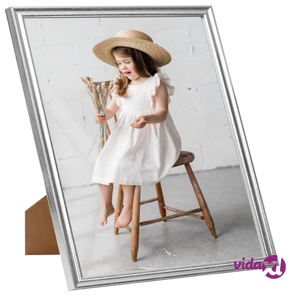 vidaXL Cornici Foto Collage 3 pz per Tavolo Argento 20x20cm in MDF