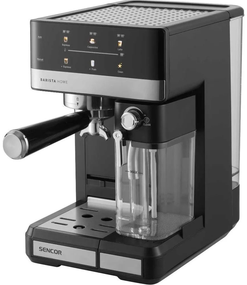 Sencor - Macchina per caffè espresso a portafiltro 1350 W/230 V nero/cromo satinato