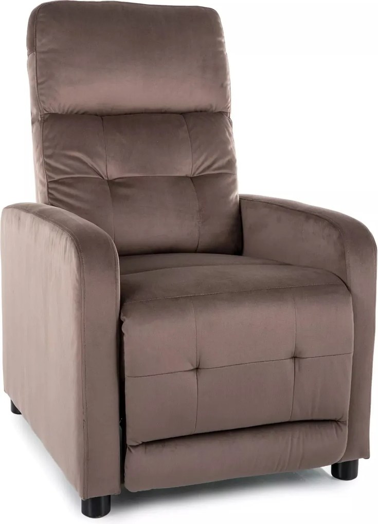 Poltrona reclinabile Otus Velvet cappuccino – 66x92–144x100 cm