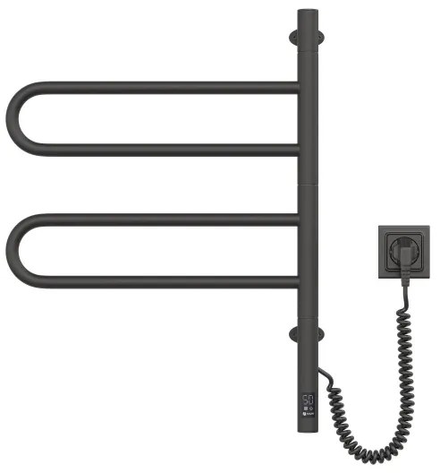 Portasciugamani rotante elettrico con termostato FOUETTE 128W/230V 64,6 cm IP44 nero