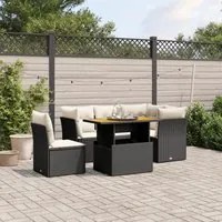 Set Divani da Giardino 5 pz con Cuscini in Polyrattan Nerocod mxl 93216