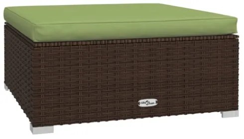 Set Divani da Giardino 4 pz con Cuscini in Polyrattan Marrone