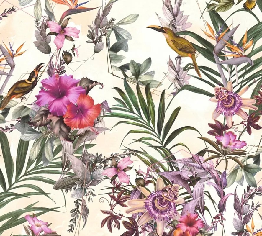 Carta da parati Tropico  beige, 53 cm x 10.05 m