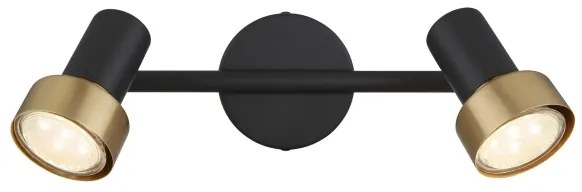 Globo 57917-2G - Faretto MASON 2xGU10/25W/230V nero/oro