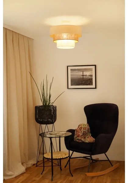 Brilagi Plafoniera DENVER LUNETA 1xE27/15W/230V Ø45 beige/marrone/crema