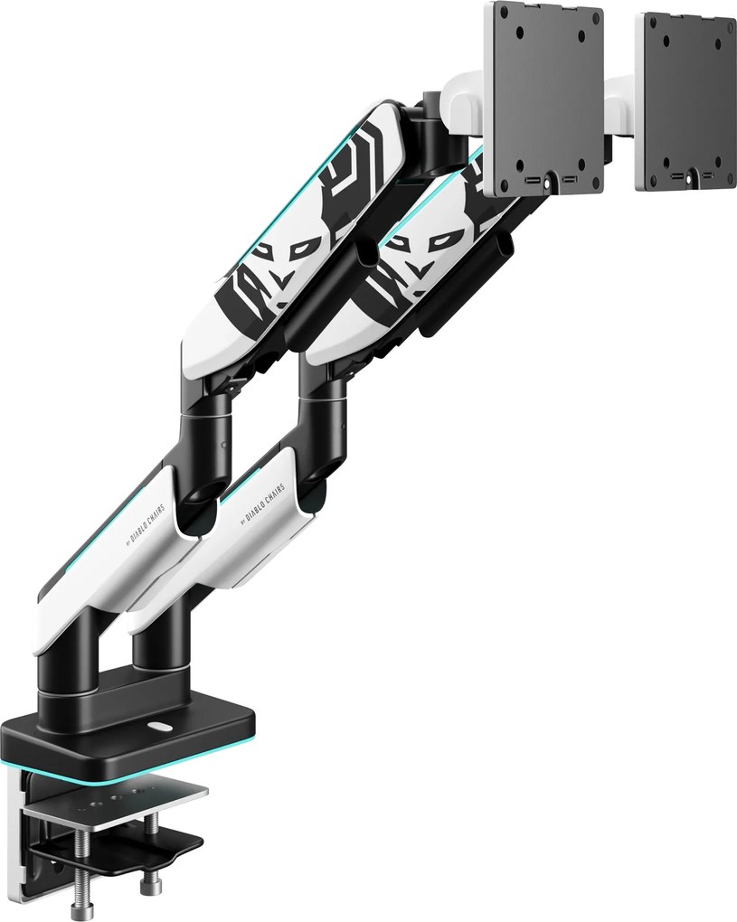 Supporto Doppio per Monitor da 49 Pollici Bianco e Nero X-Arm Dual RGB