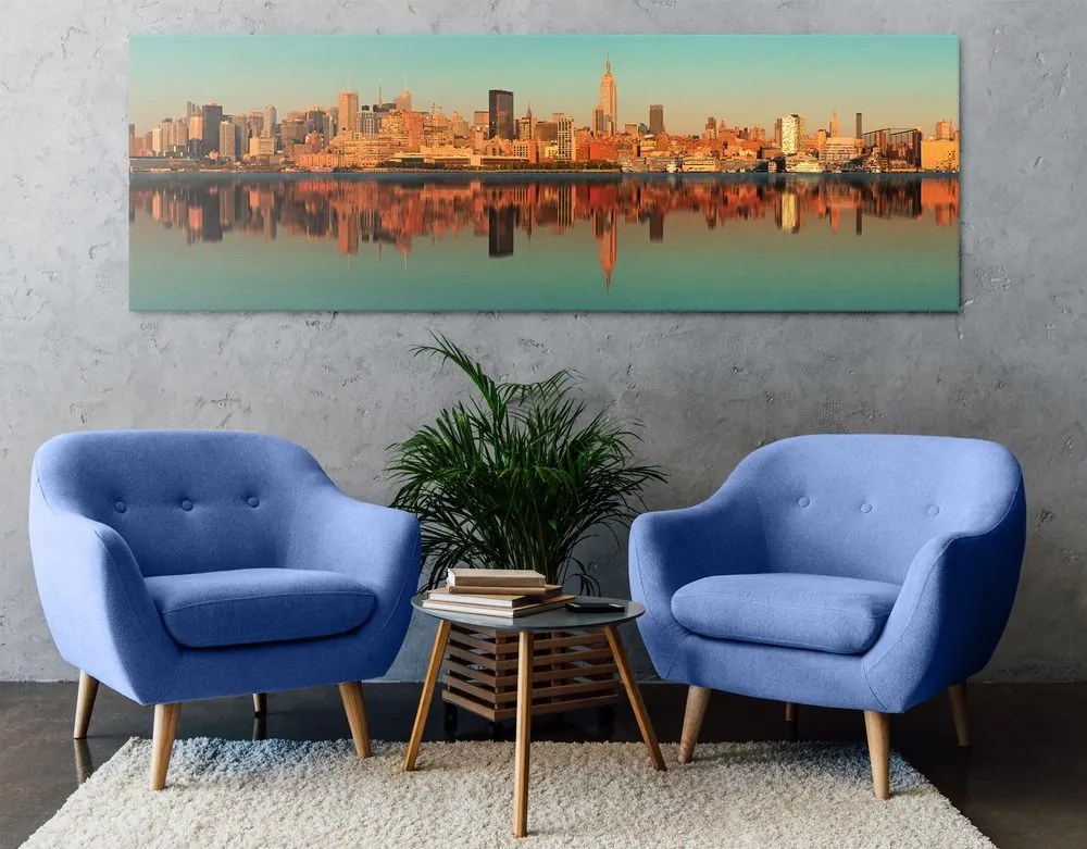 Stampa su tela – Incantevole New York riflesso nell'acqua