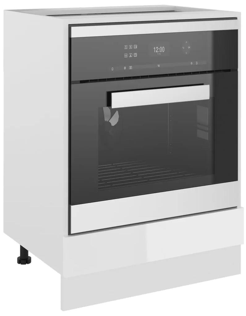 Armadio per forno bianco lucido 60x46x81,5 cm in truciolato