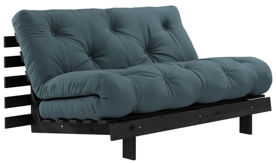 Divano letto color petrolio 140 cm Roots Black Night - Karup Design