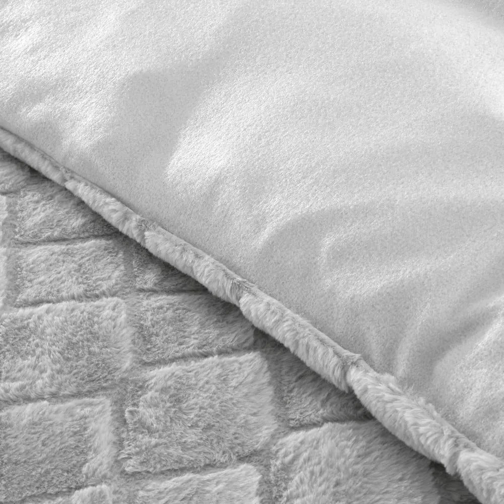 Set copripiumino e federa grigio in micropile per letto matrimoniale 200x200 cm Cosy Diamond – Catherine Lansfield