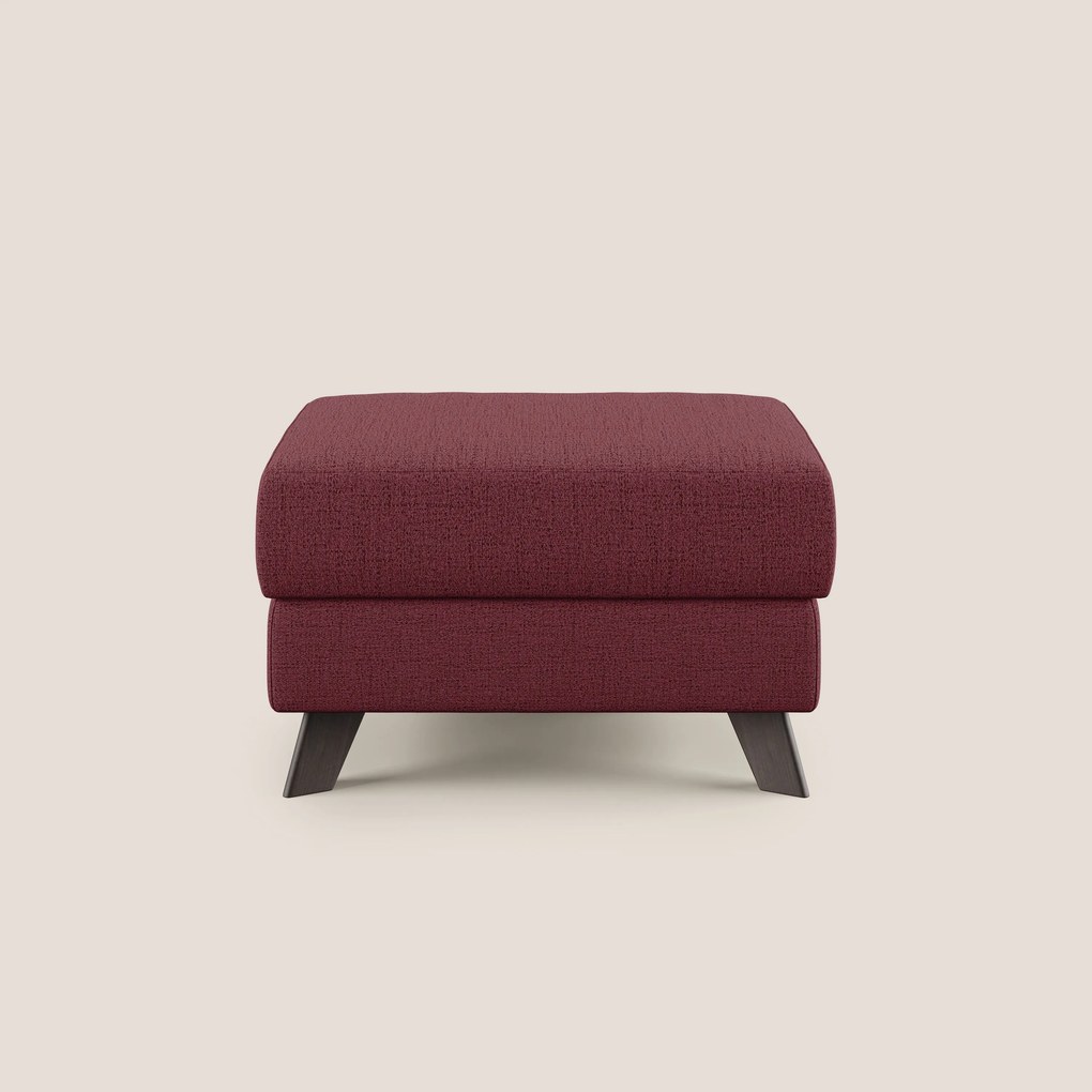 Moon Pouf contenitore e piedini alti in tessuto morbido impermeabile fiammato T03 rosso