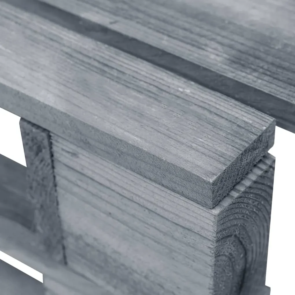 Ottomana da giardino pallet in legno di pino impregnato grigio