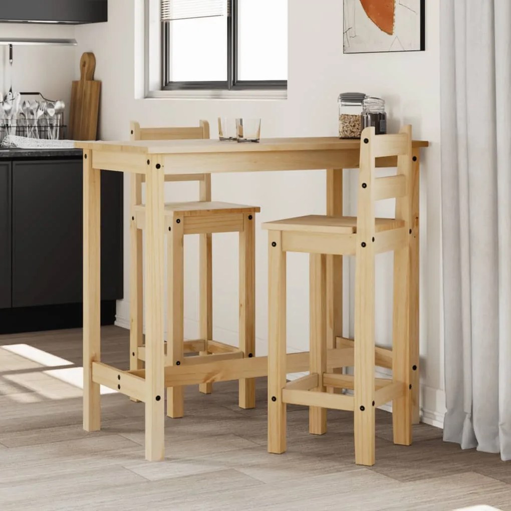 Sedie Da Bar 2 Pz İn Legno Massello Di Pino /