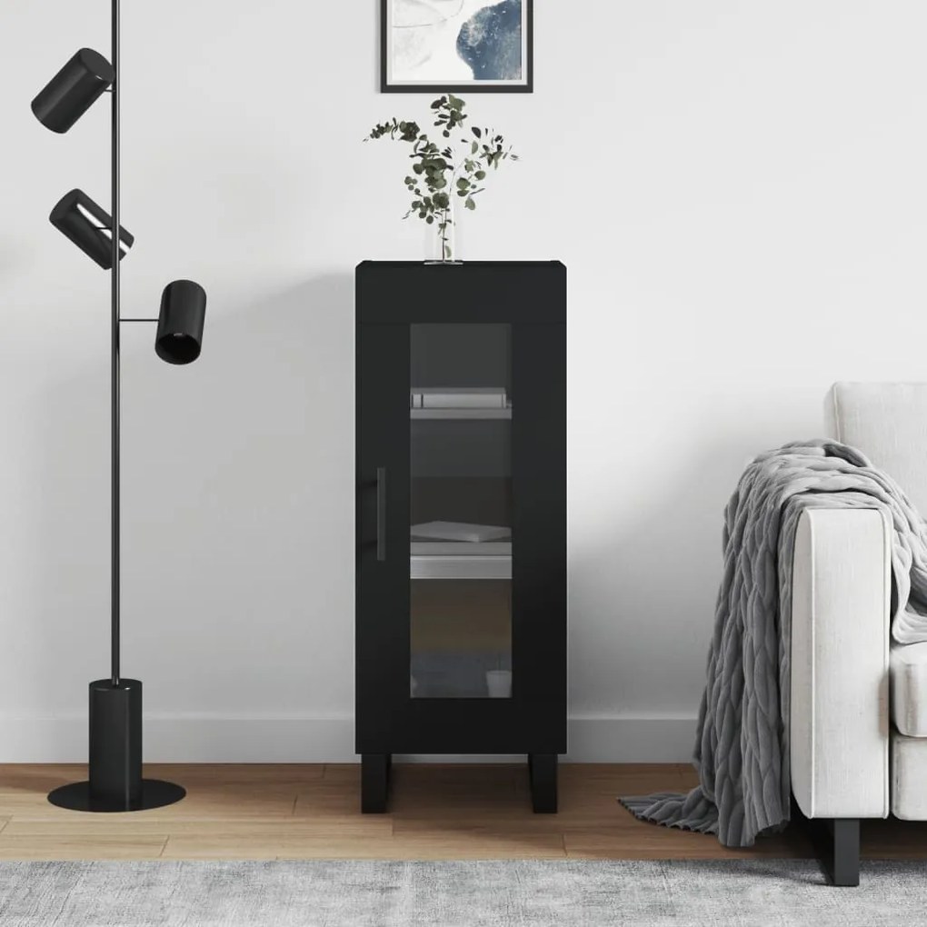 Credenza Nero 34,5x34x90 Cm İn Legno Multistrato /
