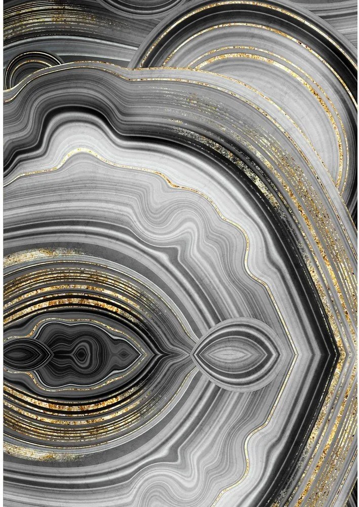 Set di tappetini per il bagno grigi/dorati 2 pz 60x100 cm CT – Foutastic