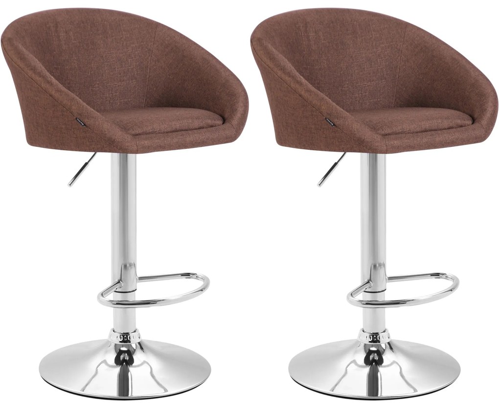 Set 2 Sgabelli Bar Miami İn Stoffa - Comfort E Stile Per İl Tuo Spazio / Chrom / Braun