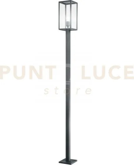 Palo mirage antracite 1 luce attacco e27 ip44 x17x17x199,5cm in met...