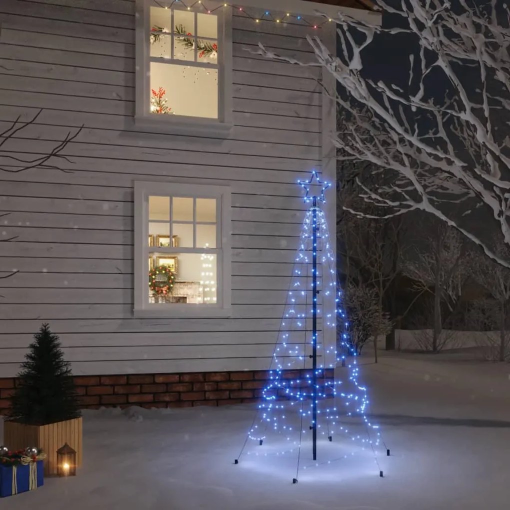 Albero di Natale con Puntale e LED di varie intensità e altezze, Blu / 180 cm / 200