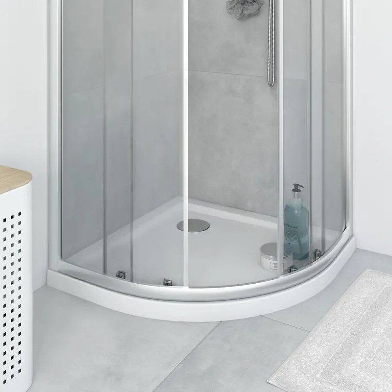 Piatto doccia SENSEA in pmma semicerchio Essential bianco L 80 x L 80 x H 5 cm lucido