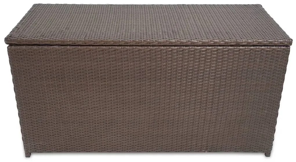 Baule da giardino marrone 120x50x60 cm in polyrattan