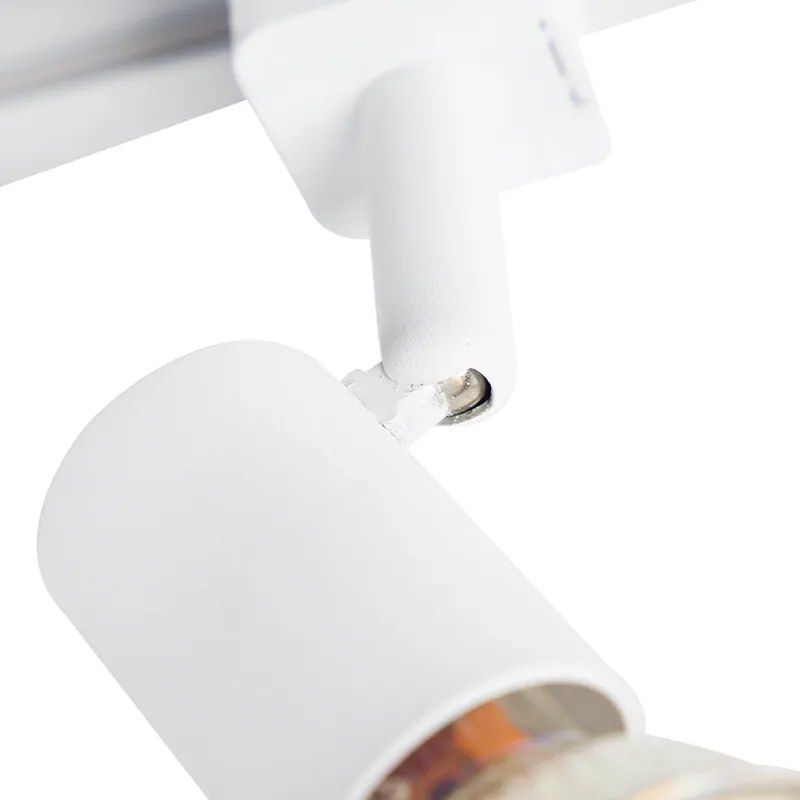 Sistema a binario moderno con 5 faretti monofase bianco - Jeany