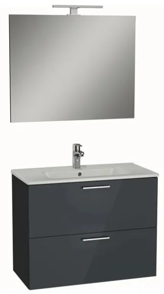 Composizione Bagno Completa Mobile Mia Sospeso 80 Cm Sanitari Filomuro S20 E Rubinetteria Win Vitra Antracite