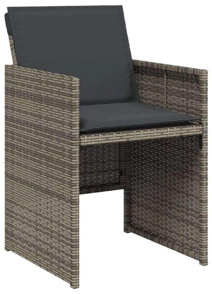 Sedie da giardino con cuscini 4pz grigio in polyrattan