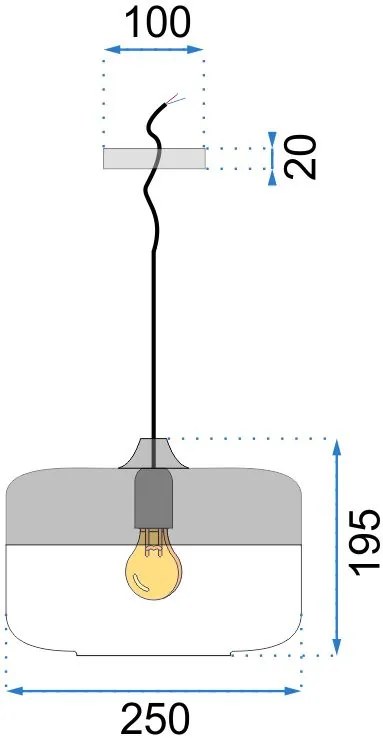 Lampada da soffitto pensile di vetro Zenit D Black