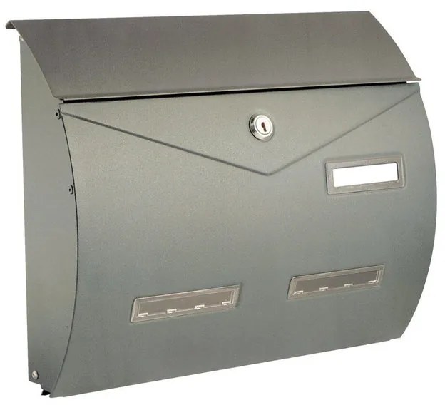 Cassetta postale ALUBOX  BUSTA formato rivista in acciaio grigio chiaro opaco L 37.5 x P 10.2 x H 31.5 cm