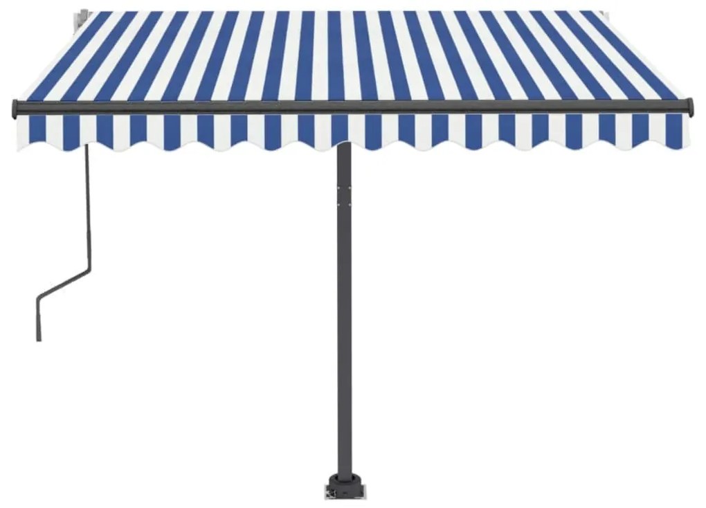 Tenda da Sole Retrattile Manuale 300x250 cm Blu e Bianca