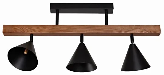 Duolla - Plafoniera IRONLINE 3xG9/3W/230V pino rovere/nero