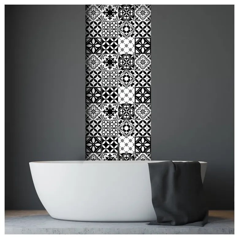 Set di 30 adesivi murali Decal Tiles Azulejos , 10 x 10 cm Rosario - Ambiance