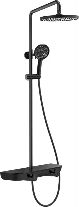 Mexen Axis set doccia esterno con soffione e miscelatore, nero - 78112-70