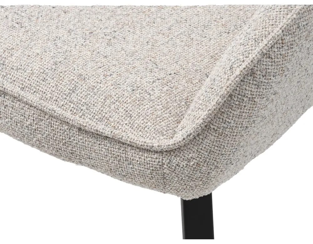 Sedia da pranzo grigio chiaro in imbottito con braccioli Alma – Unique Furniture