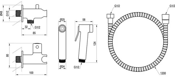 Ravak X070166 - Doccetta bidet a mano per installazione ad incasso, cromo lucido
