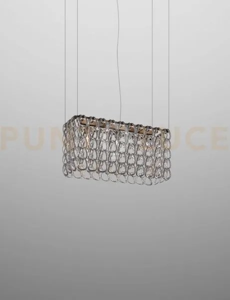 Giogali sospensione re2 cristallo argento e bronzo opaco  3 luci at...