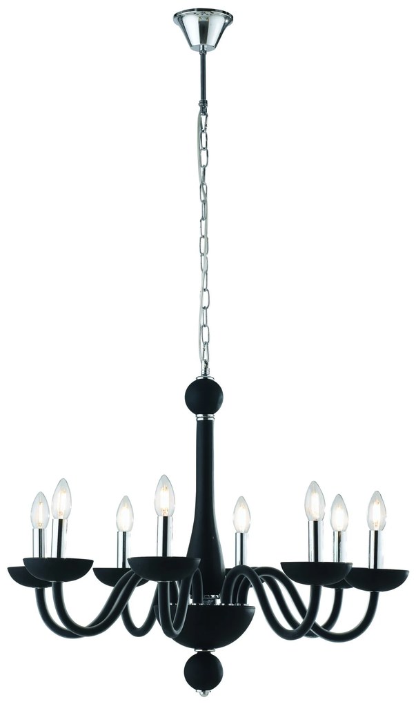 Lampadario Alfiere Elegance Colore Nero 40W