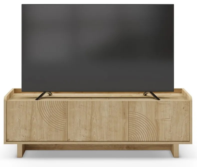 Mobile TV di colore naturale con effetto rovere 140x45x40 cm Daira – Marckeric