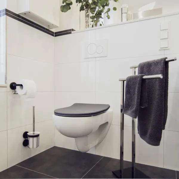 WENKO 23828100-WC sedile WC SEDILO 45,2x36,2 cm grigio/argento