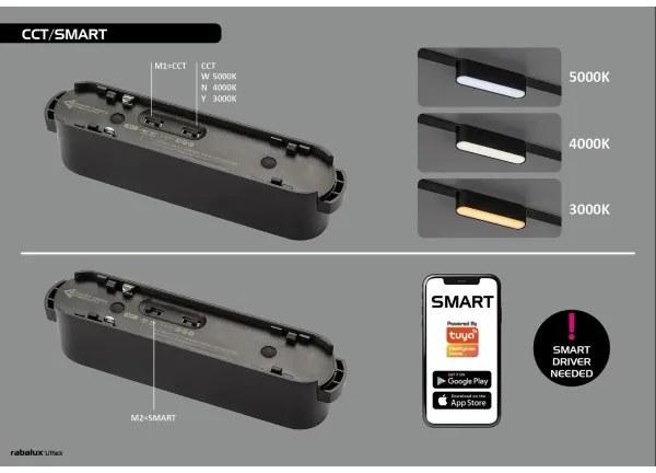 Rabalux 70122-LED Plafoniera dimmerabile per sistema a binario monofase LiTrack 6W/24V 11,5 cm