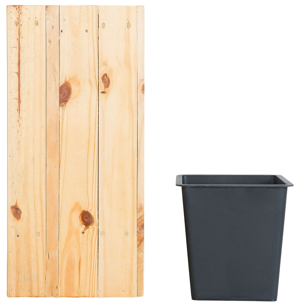 Vaso per piante legno naturale 28 x 28 x 60 cm SYKIA Beliani