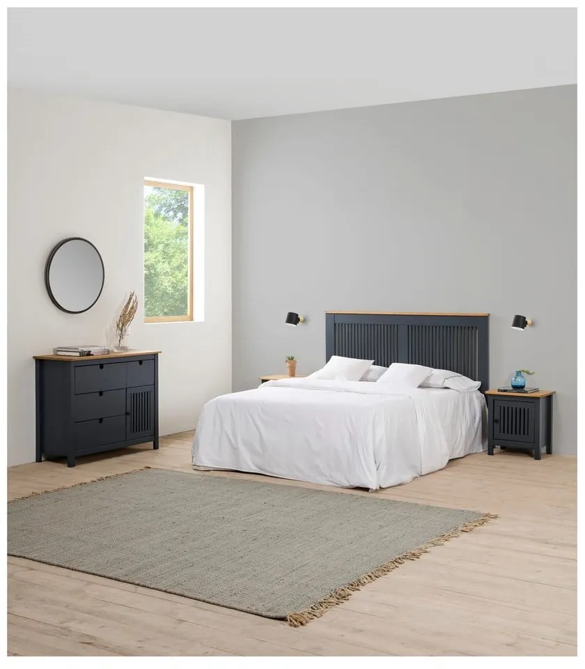 Comodino in legno grigio Bruna - Marckeric